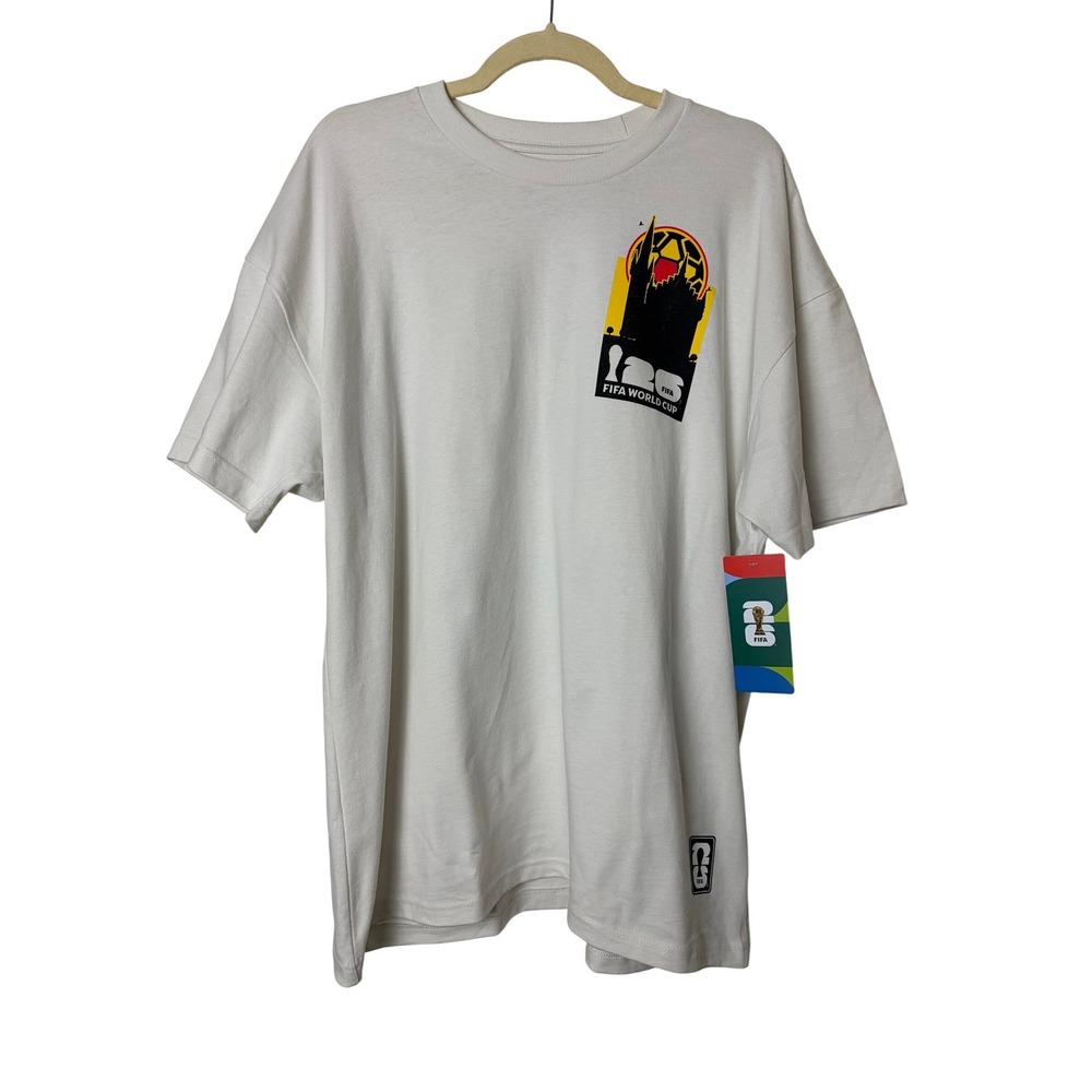 FIFA World Cup 2026 Germany T-Shirt Mens Large White Cotton Soccer Graphic Tee